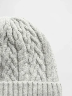 Mutsen, Sjaals En Handschoenen|Gap - CashSoft Cable-Knit Beanie Grijs