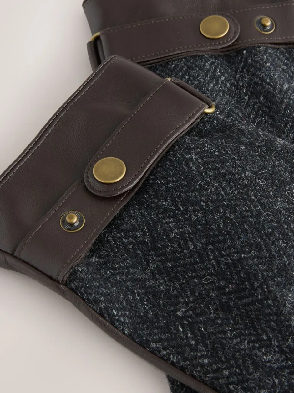 Mutsen, Sjaals En Handschoenen*Next - Harris Tweed And Leather Gloves Grijs