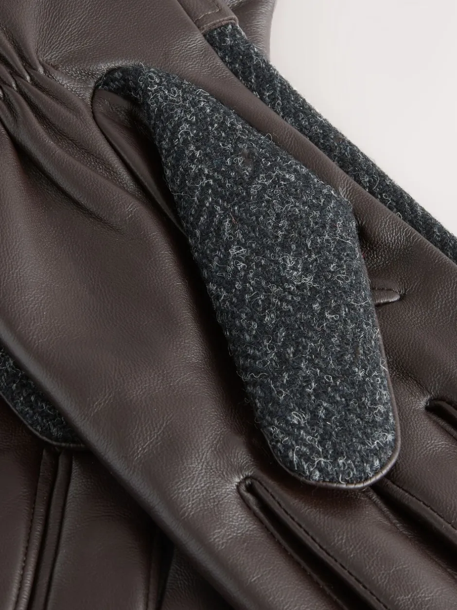 Mutsen, Sjaals En Handschoenen*Next - Harris Tweed And Leather Gloves Grijs