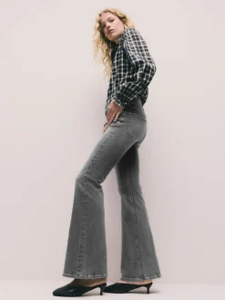Jeans|Next - High Rise Stretch Flare Jeans Grijs