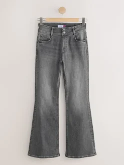 Jeans|Next - High Rise Stretch Flare Jeans Grijs