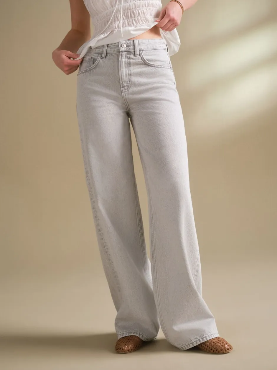 Jeans*Next Grijs - Jeans met wijde pijpen