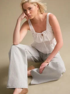 Jeans*Next Grijs - Jeans met wijde pijpen