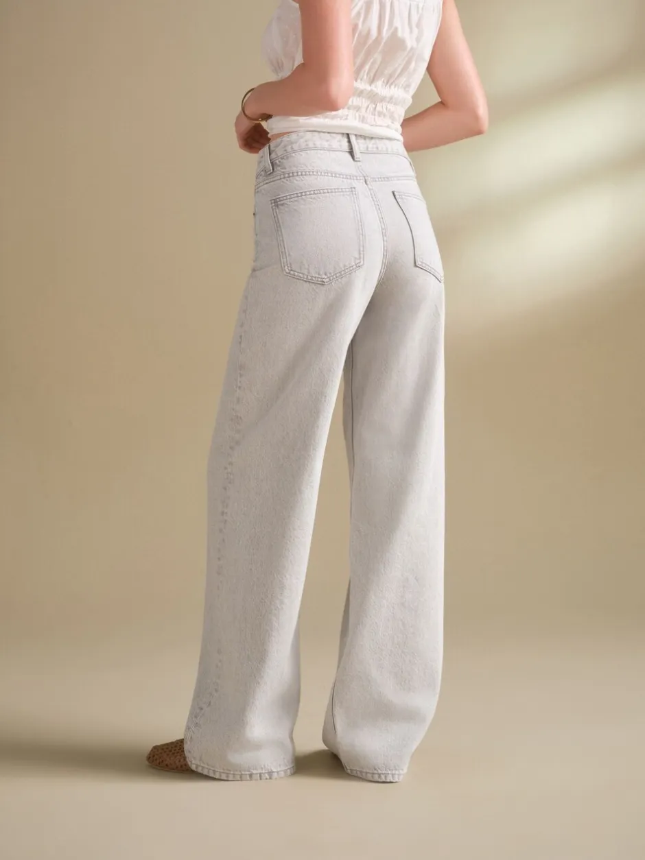 Jeans*Next Grijs - Jeans met wijde pijpen