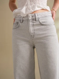 Jeans*Next Grijs - Jeans met wijde pijpen