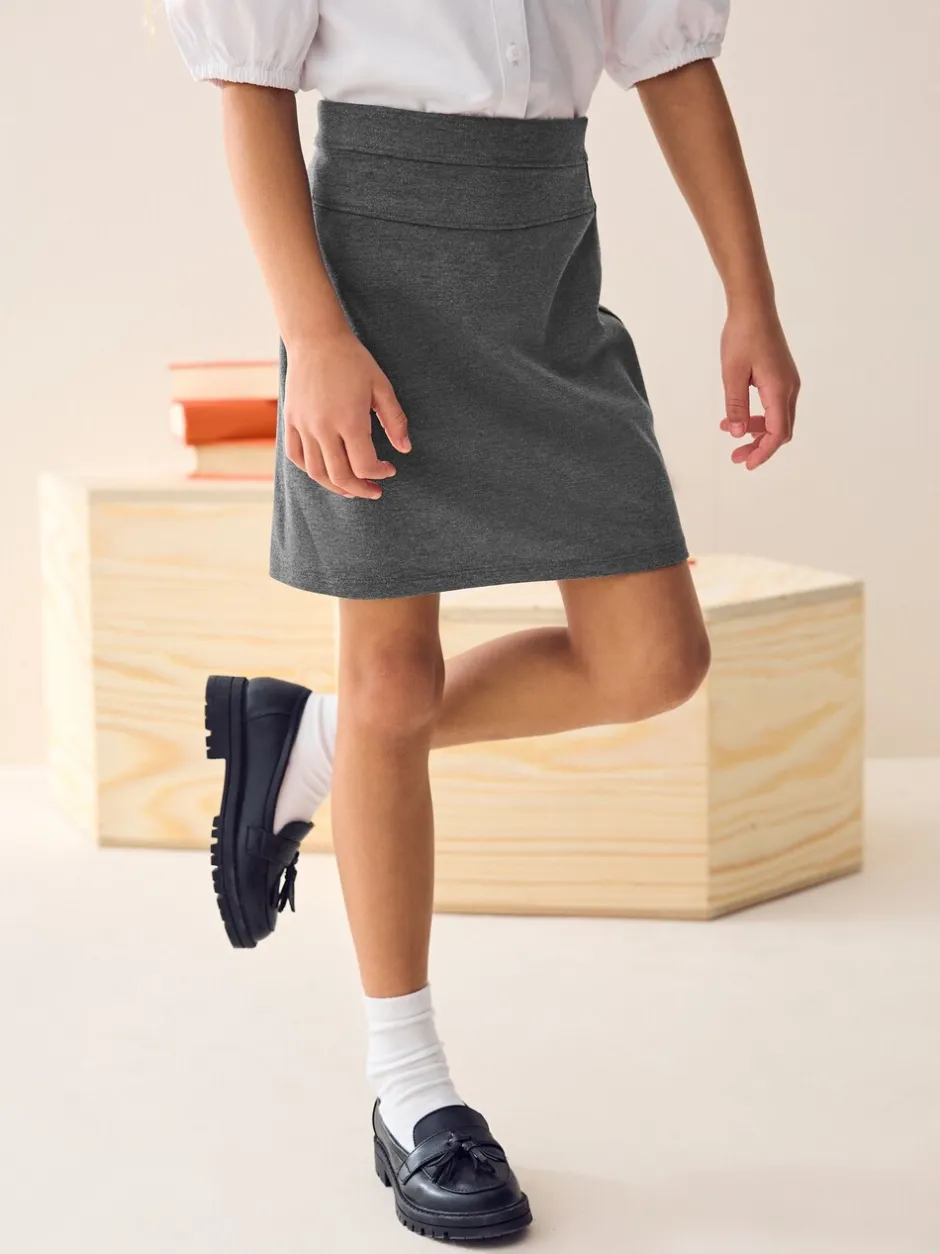 Shorts En Rokken*Next - Jersey stretch schoolkokerrok met aantrekkoord (3 - 18 jr) Grijs
