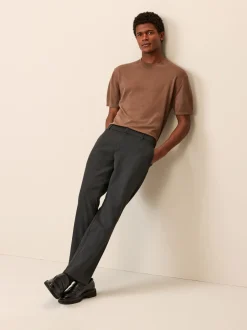 Formele Broek*Next - Joggingbroek met elastische tailleband en effen voorkant Grijs