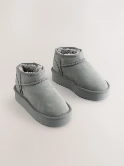 Boots*Next Grijs - Lage schoenen mini warmgevoerde waterafstotende suède Boots