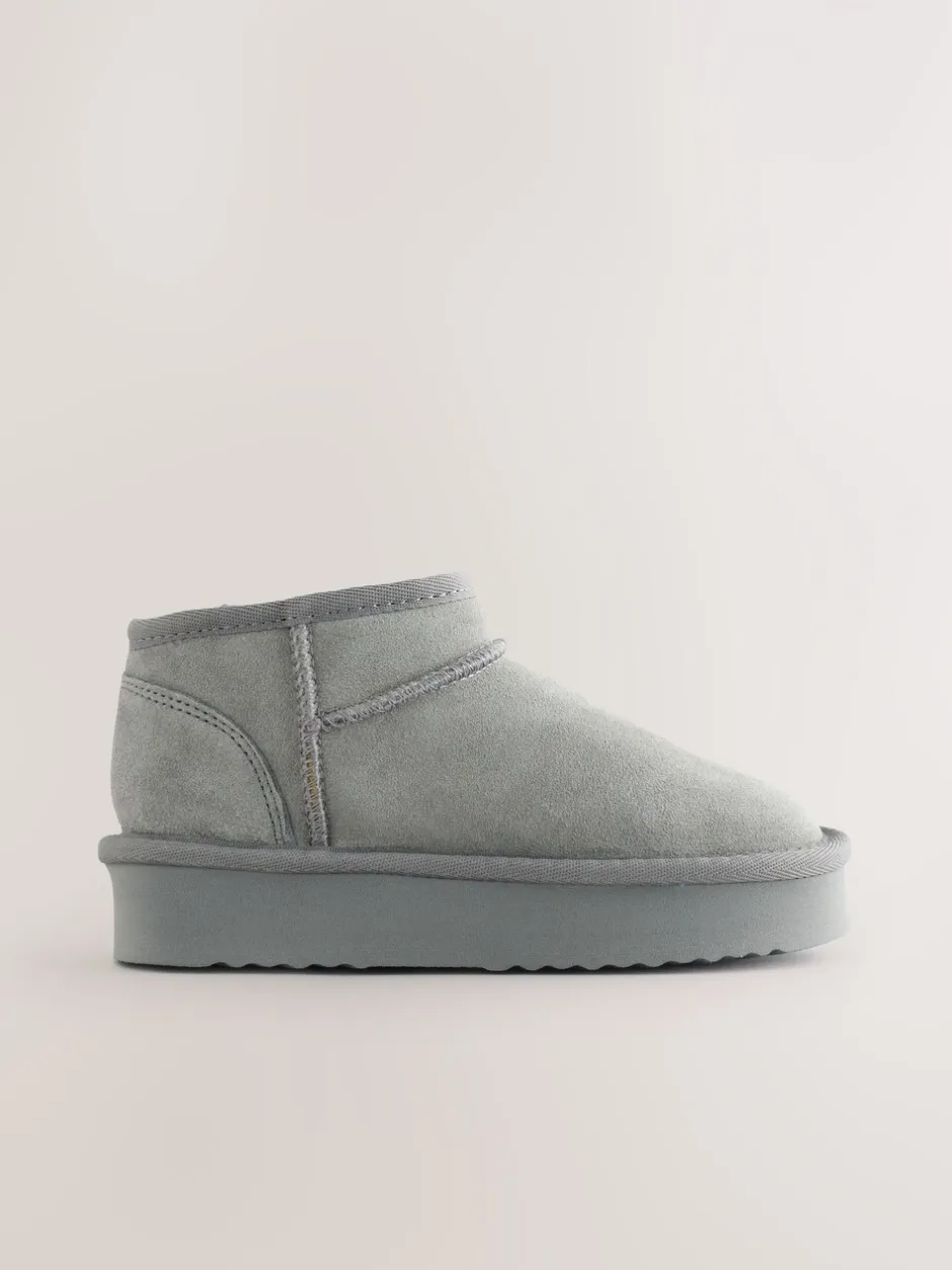 Boots*Next Grijs - Lage schoenen mini warmgevoerde waterafstotende suède Boots