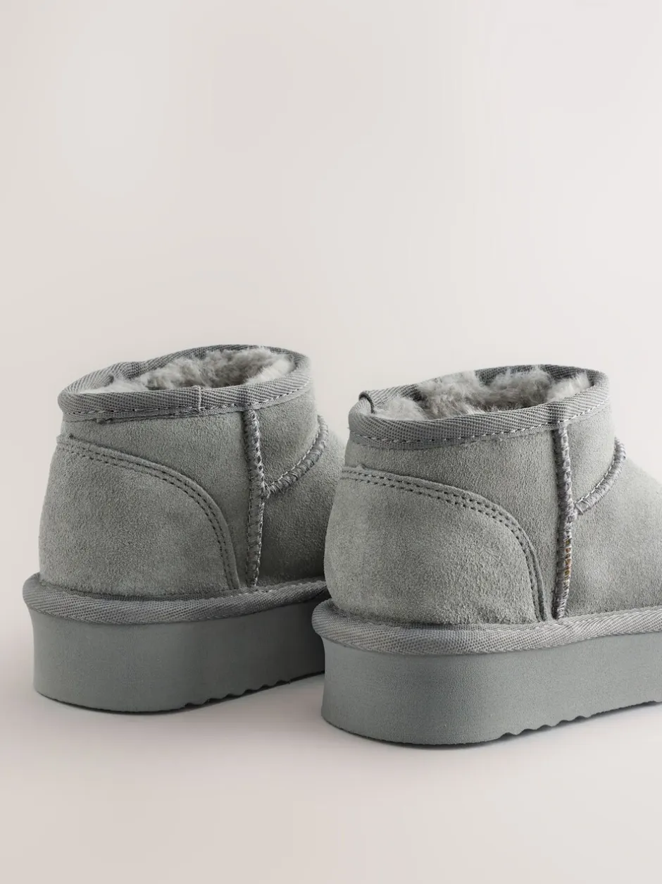 Boots*Next Grijs - Lage schoenen mini warmgevoerde waterafstotende suède Boots