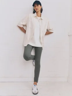 Leggings En Joggingbroeken|Next Grijs - Lange jersey denim leggings