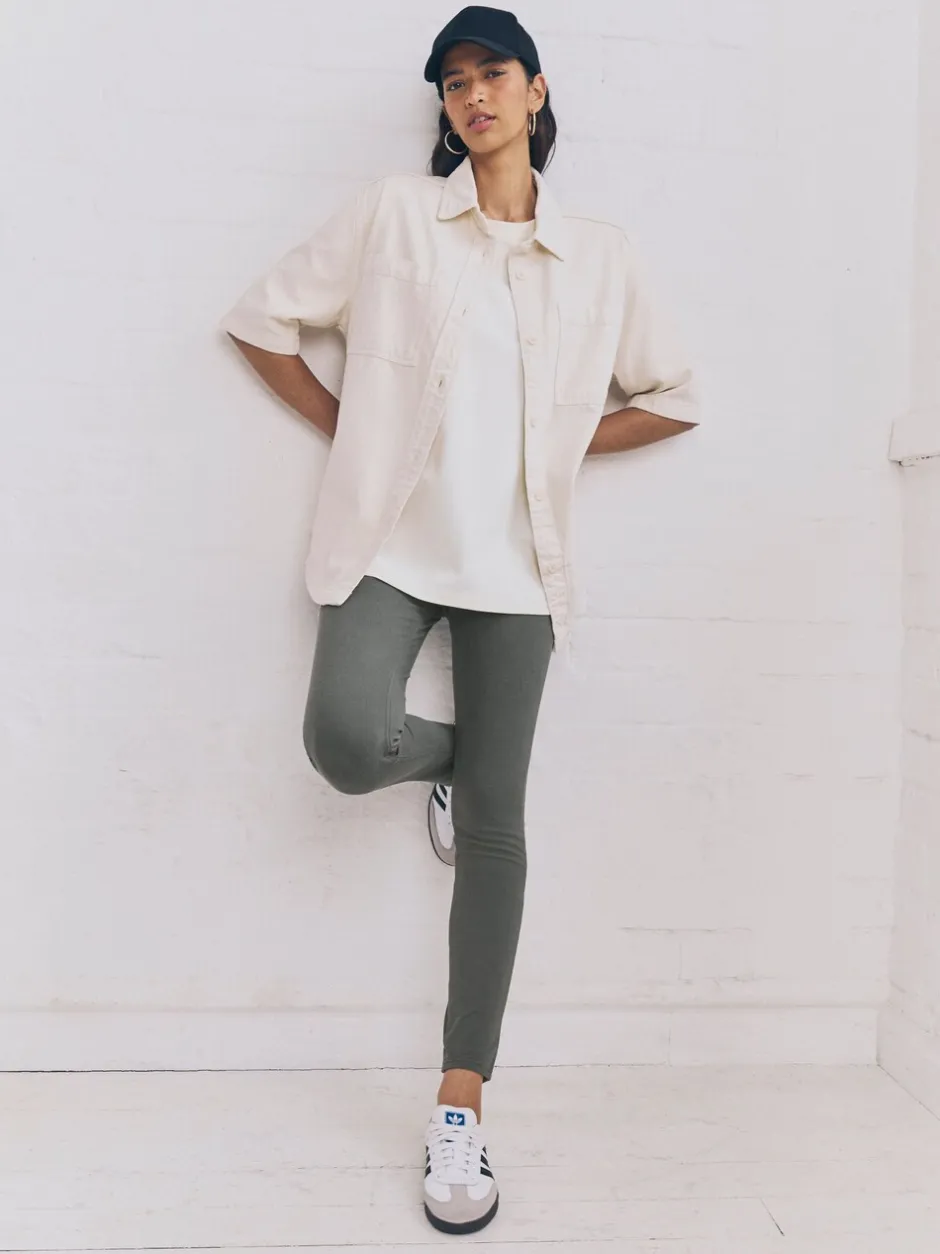 Leggings En Joggingbroeken|Next Grijs - Lange jersey denim leggings
