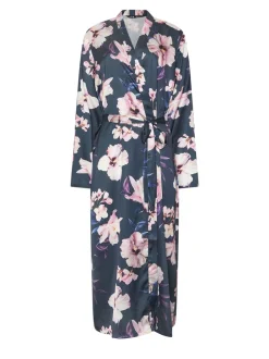 Badjassen|Long Tall Sally - Satin Maxi Robe Grijs