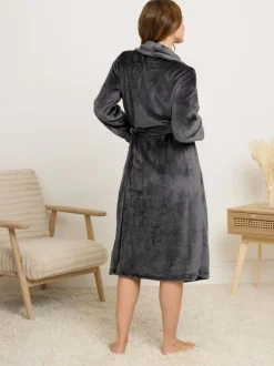 Badjassen*M&Co - Ribbon Shawl Collar Robe Grijs