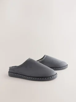 Pantoffels|Loungewear*Next - Microsuede Taped Mule Slippers Grijs