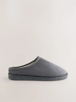 Pantoffels|Loungewear*Next - Microsuede Taped Mule Slippers Grijs