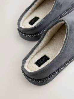 Pantoffels|Loungewear*Next - Microsuede Taped Mule Slippers Grijs