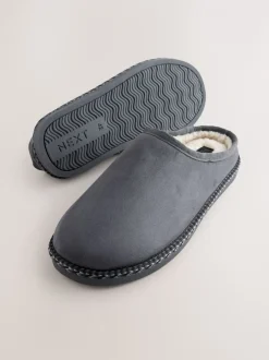 Pantoffels|Loungewear*Next - Microsuede Taped Mule Slippers Grijs