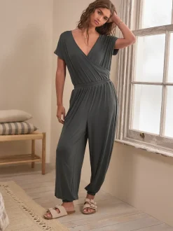 Jumpsuits En Playsuits*Next Grijs - Modal jumpsuit zandwassing
