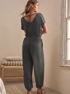 Jumpsuits En Playsuits*Next Grijs - Modal jumpsuit zandwassing
