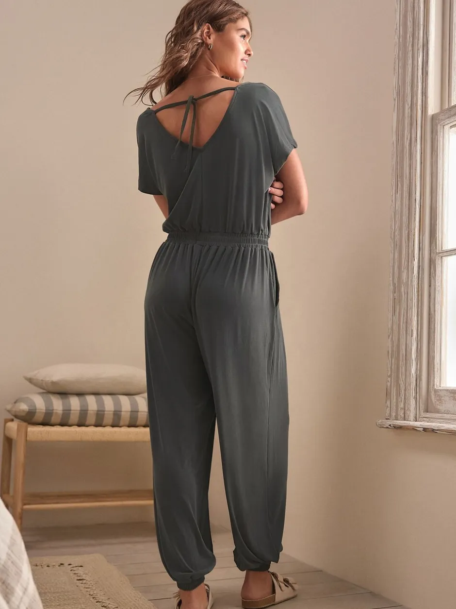 Jumpsuits En Playsuits*Next Grijs - Modal jumpsuit zandwassing