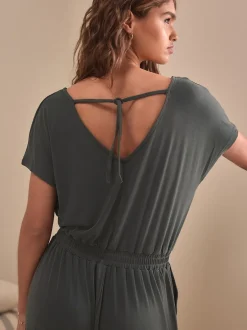 Jumpsuits En Playsuits*Next Grijs - Modal jumpsuit zandwassing