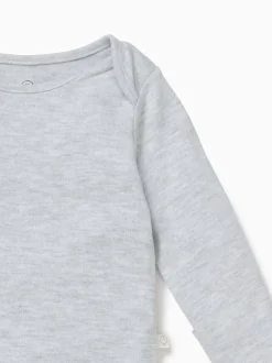 Rompertjes En Hemdjes*Mori - Lange Mouw Envelope Hals Bodysuit Grijs