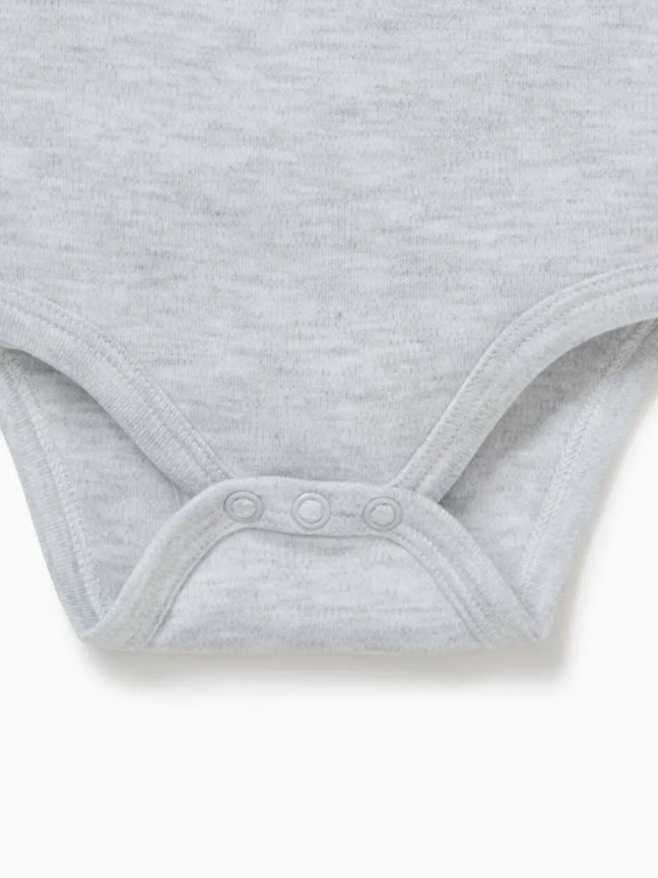 Rompertjes En Hemdjes*Mori - Lange Mouw Envelope Hals Bodysuit Grijs