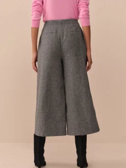 Broeken|Next - N. Premium visgraat culottes met wol Grijs