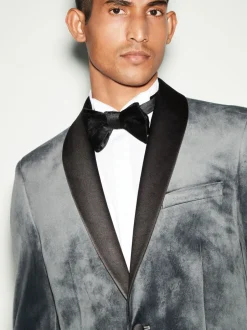 Smokings En Feestkleding|Blazers En Business-Jasjes|Next - Normale Pasvorm - Fluwelen blazer Grijs