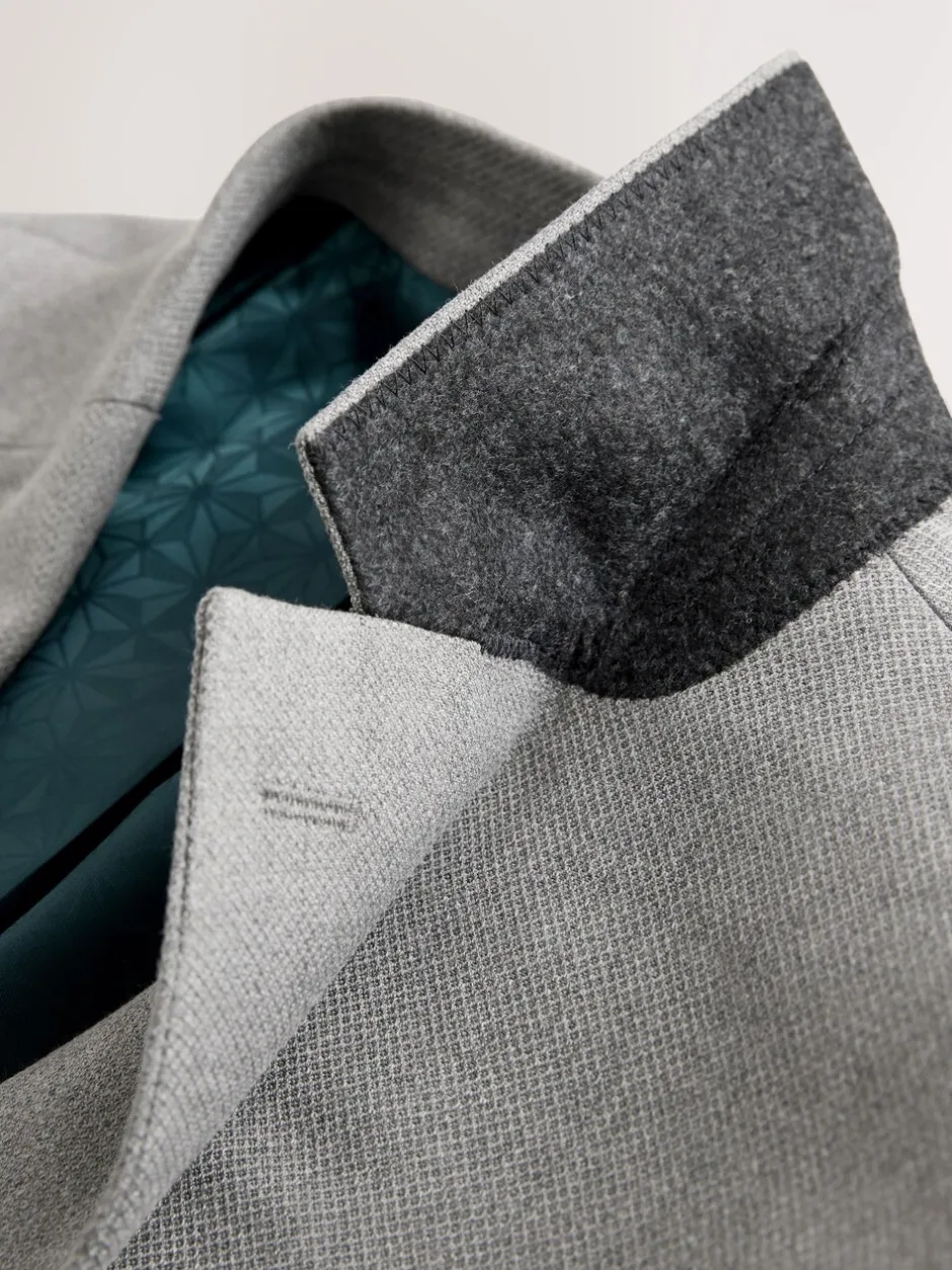 Blazers En Business-Jasjes|Pakken*Next - Normale Pasvorm - Kostuum met textuur: colbert Grijs