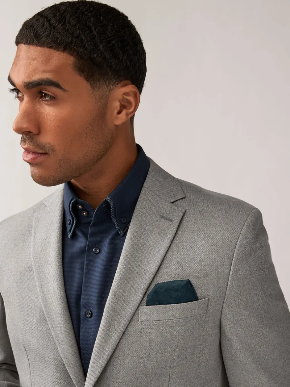 Blazers En Business-Jasjes|Pakken*Next - Normale Pasvorm - Kostuum met textuur: colbert Grijs