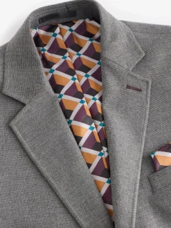 Blazers En Business-Jasjes|Next - Normale Pasvorm - Modieuze blazer met textuur Grijs