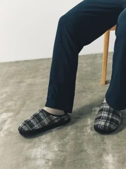 Pantoffels*Next - Pantoffelmuiltjes met ruitjes Grijs