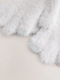 Mutsen, Handschoenen En Sjaals|Next Grijs - Pluizige handschoenen (3-16jaar)
