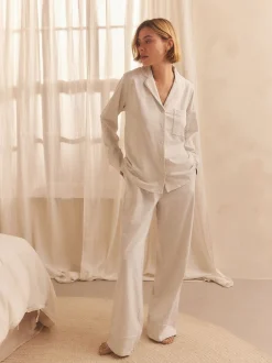 Pyjama's|Loungewear*Next - Pyjama met knopen en jerseystof Grijs