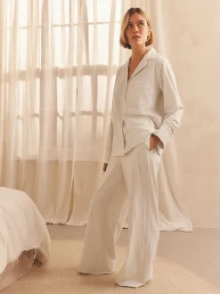 Pyjama's|Loungewear*Next - Pyjama met knopen en jerseystof Grijs
