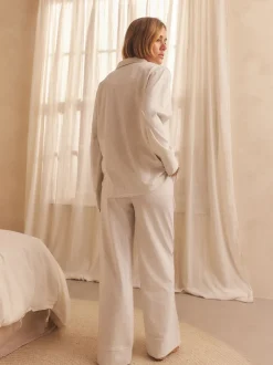 Pyjama's|Loungewear*Next - Pyjama met knopen en jerseystof Grijs