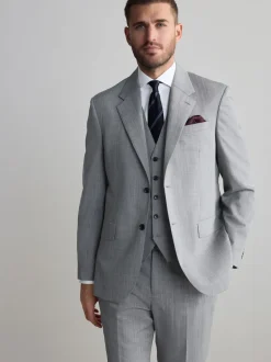 Pakken|Next - Regular Fit Signature Nova Fides 100% Italian Wool Suit Jacket Grijs