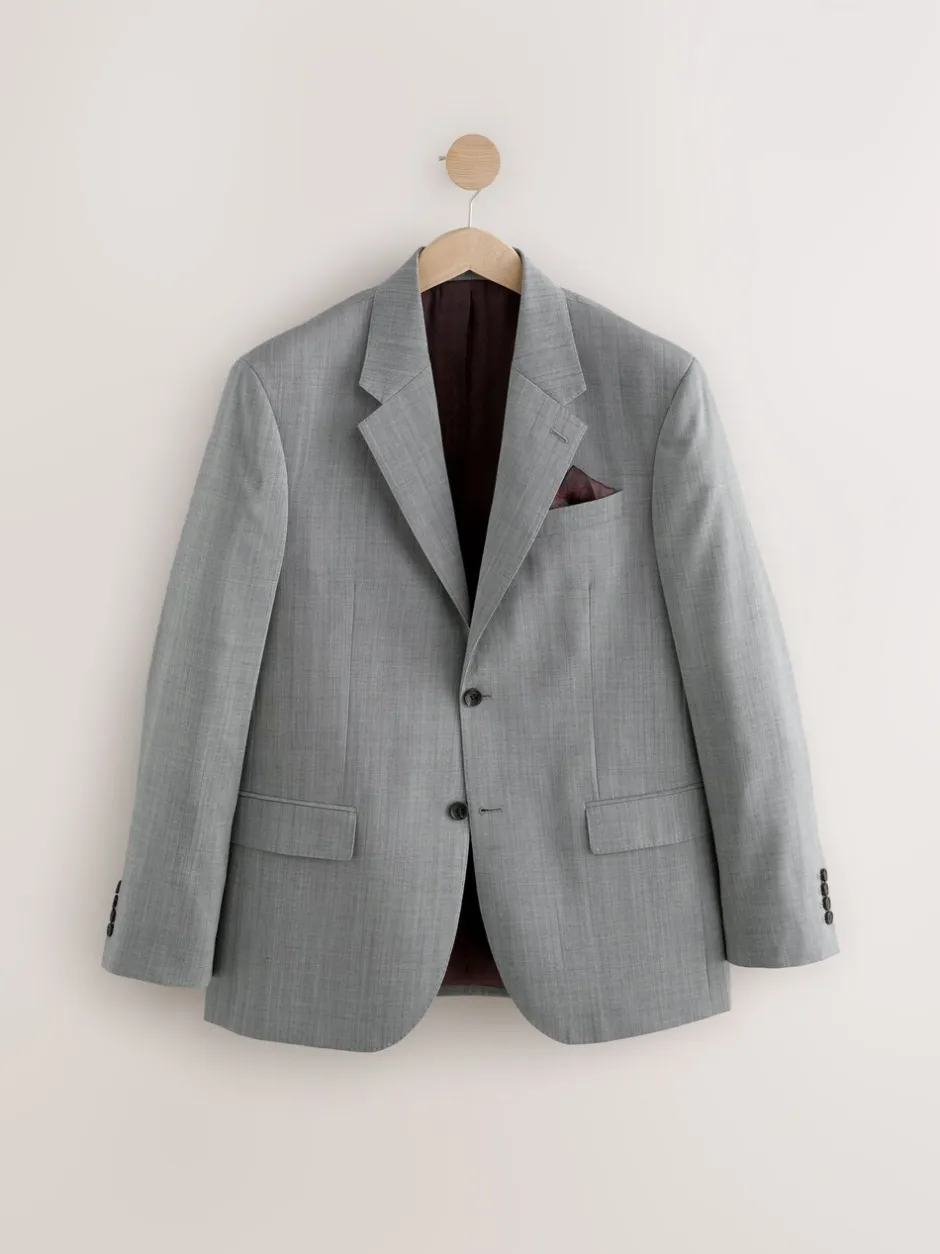 Pakken|Next - Regular Fit Signature Nova Fides 100% Italian Wool Suit Jacket Grijs