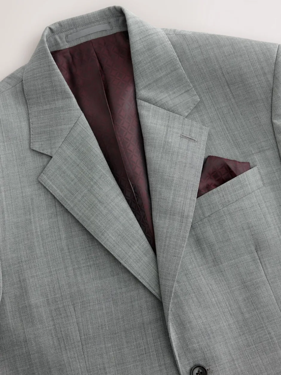 Pakken|Next - Regular Fit Signature Nova Fides 100% Italian Wool Suit Jacket Grijs