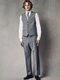 Vesten*Next - Regular Fit Wool Blend Motionflex Waistcoat Grijs