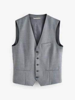 Vesten*Next - Regular Fit Wool Blend Motionflex Waistcoat Grijs