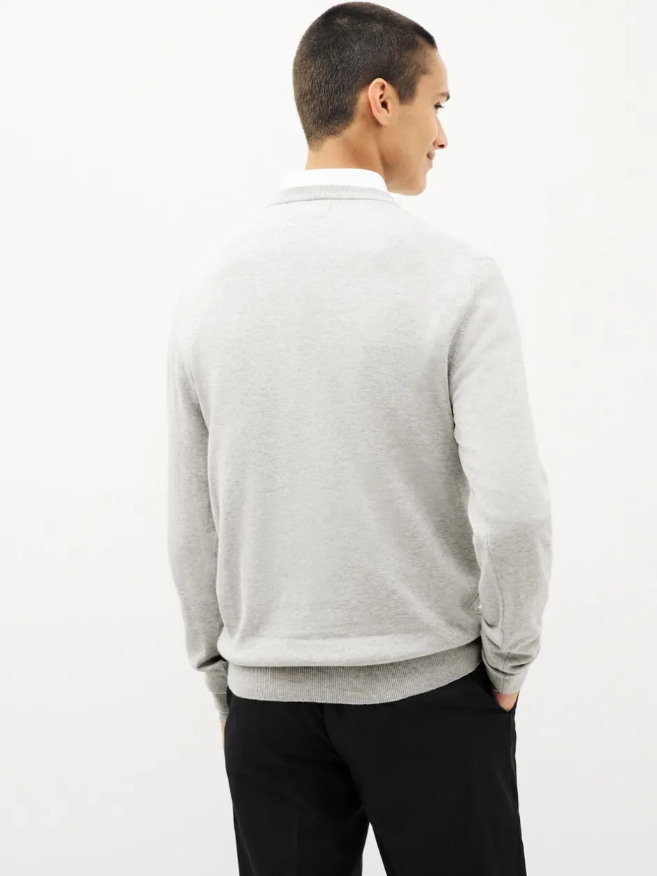 Gebreide Kleding*Next - Regular-fit trui van puur katoen met ronde hals Grijs