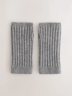 Mutsen, Handschoenen En Sjaals*Next - Ribbed Handwarmer Gloves 1 Pack Grijs