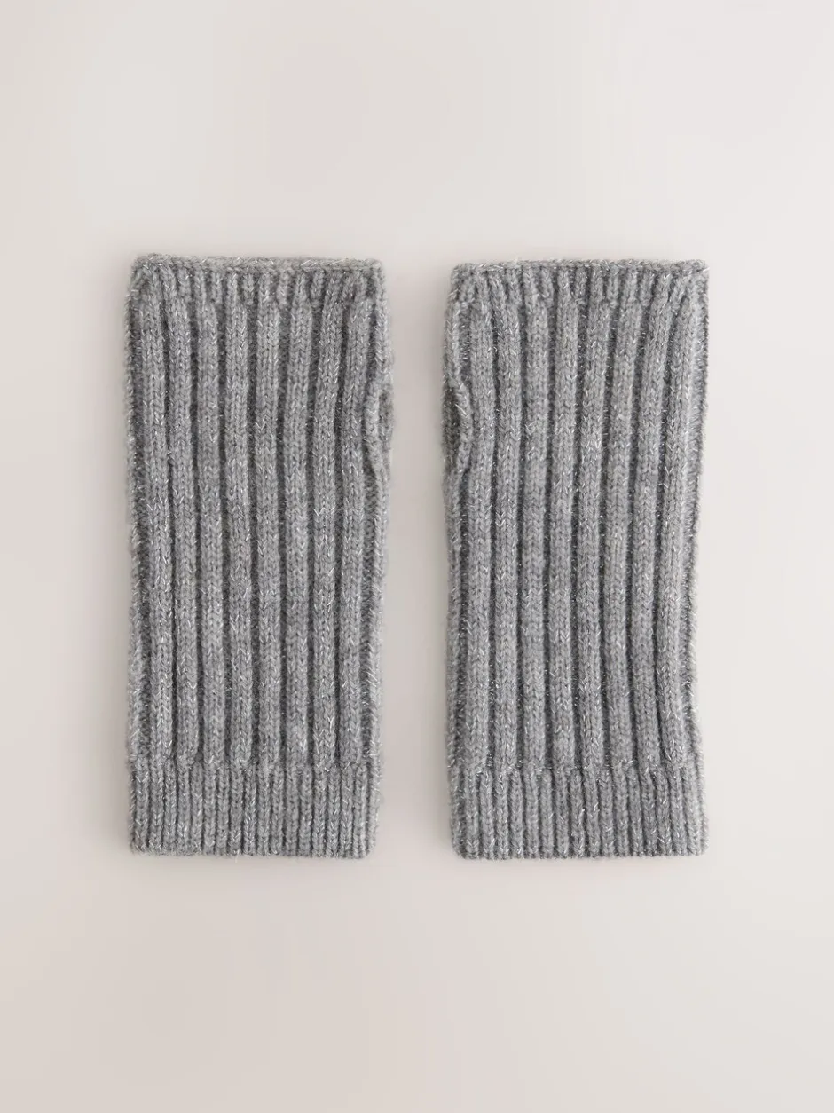 Mutsen, Handschoenen En Sjaals*Next - Ribbed Handwarmer Gloves 1 Pack Grijs