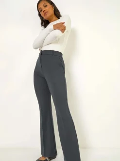 Kostuums En Werkkleding*Roman - Long Bootcut Stretch Trousers Grijs