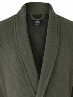 Kamerjassen En Badjassen*Savile Row Company - katoenen wafelkatoen kamerjas met badstof voering Grijs