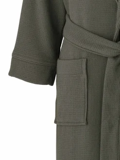 Kamerjassen En Badjassen*Savile Row Company - katoenen wafelkatoen kamerjas met badstof voering Grijs