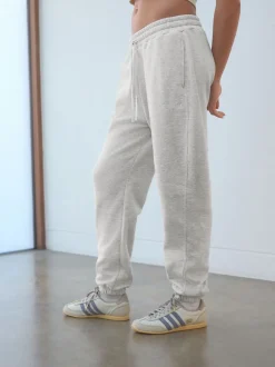 Leggings En Joggingbroeken|self. Grijs - joggingbroek met boorden